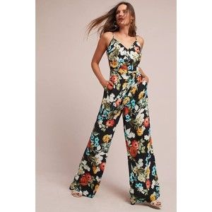 Anthropologie Yumi Kim Boho Floral Jumpsuit Women Small Sleeveless Wide Legs